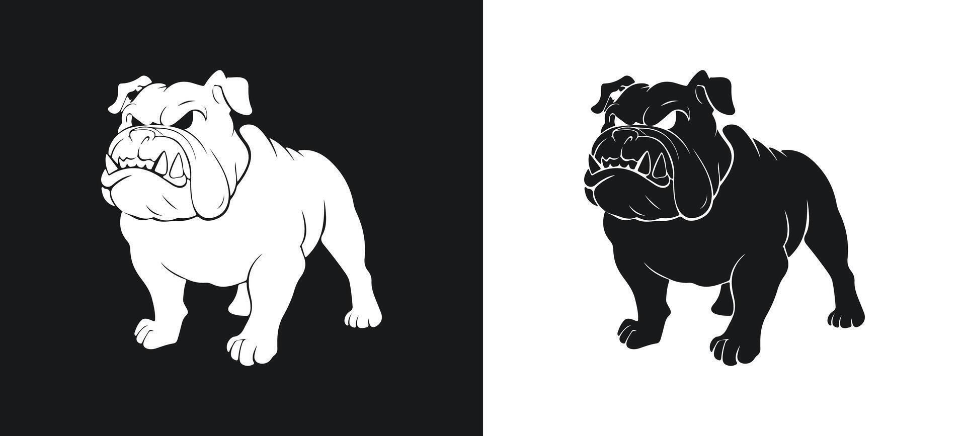White Bulldog Shape Drawing vector