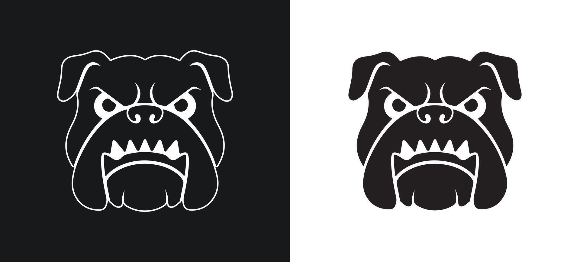 Angry Bulldog Silhouette in Profile vector