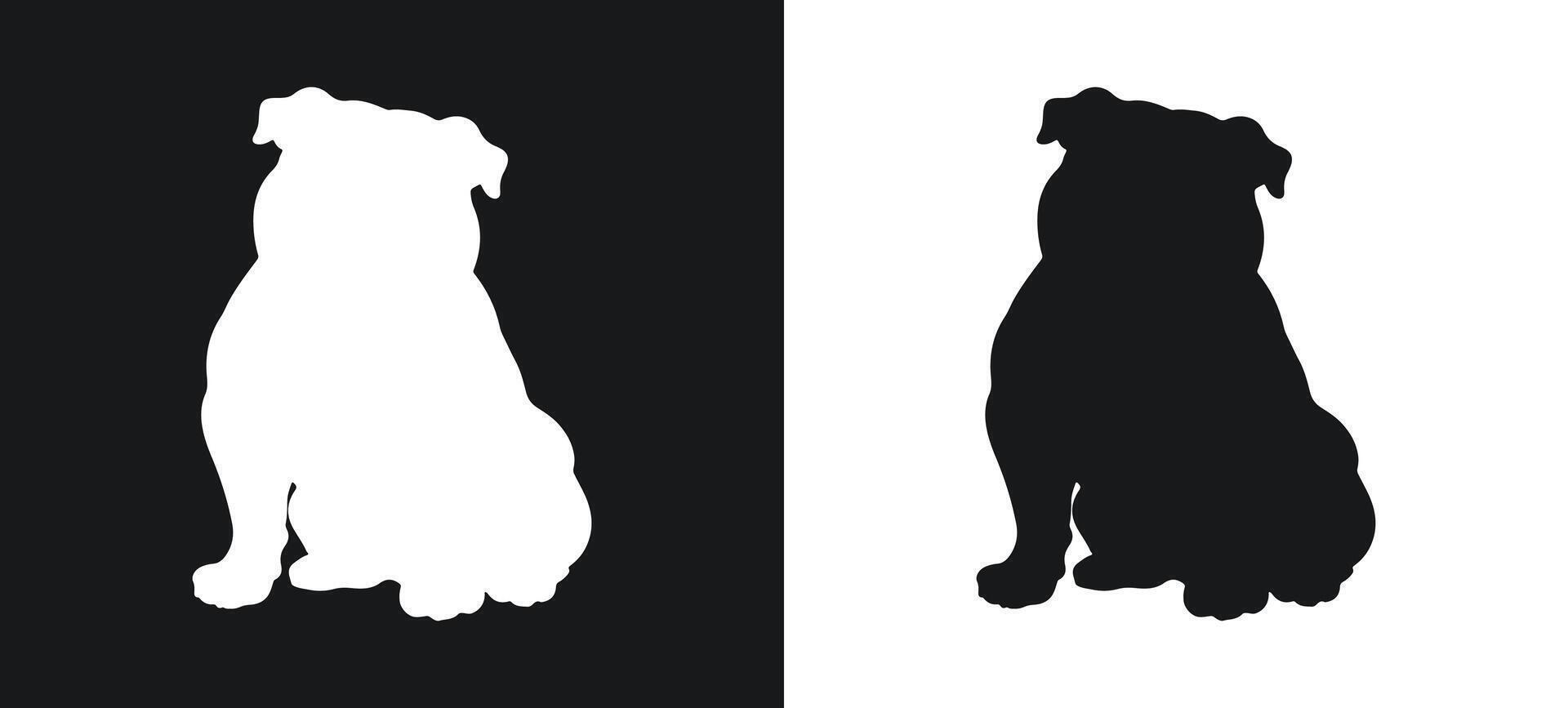 Smiling Bulldog Silhouette in a Clean White Design vector