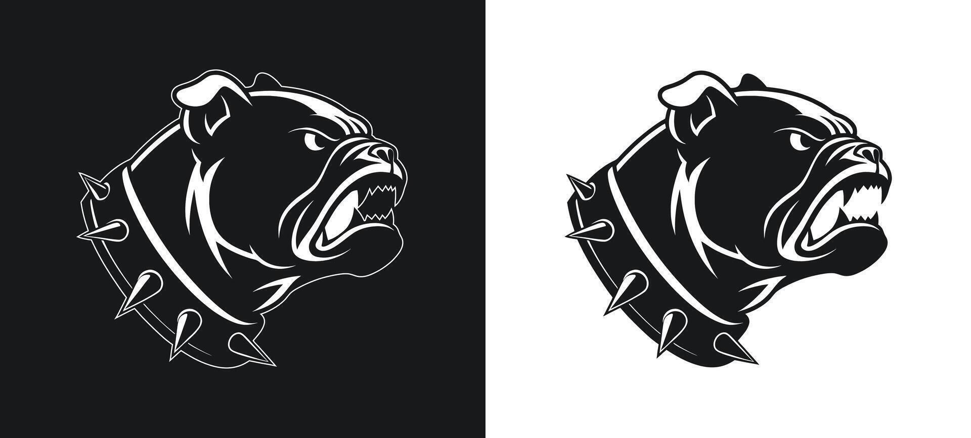 Bulldog Face Expression in Rage Silhouette vector