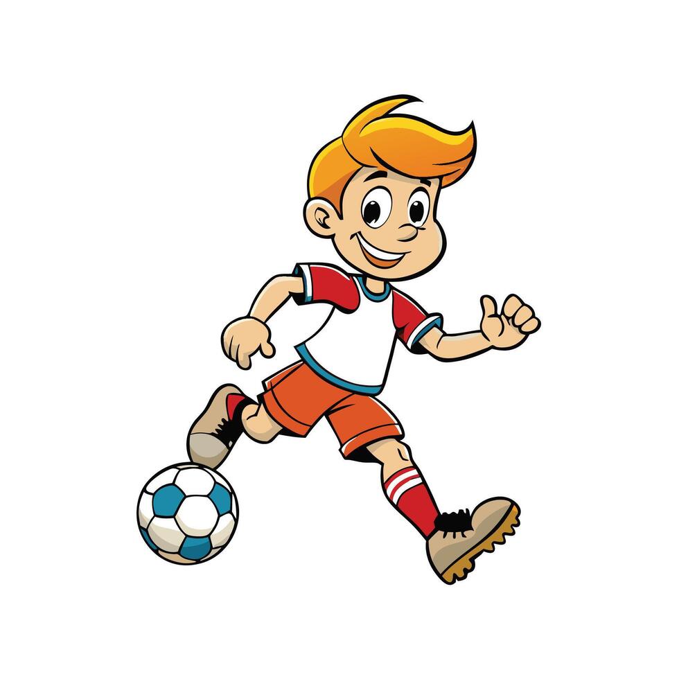 The Boy Kicking the Ball vector