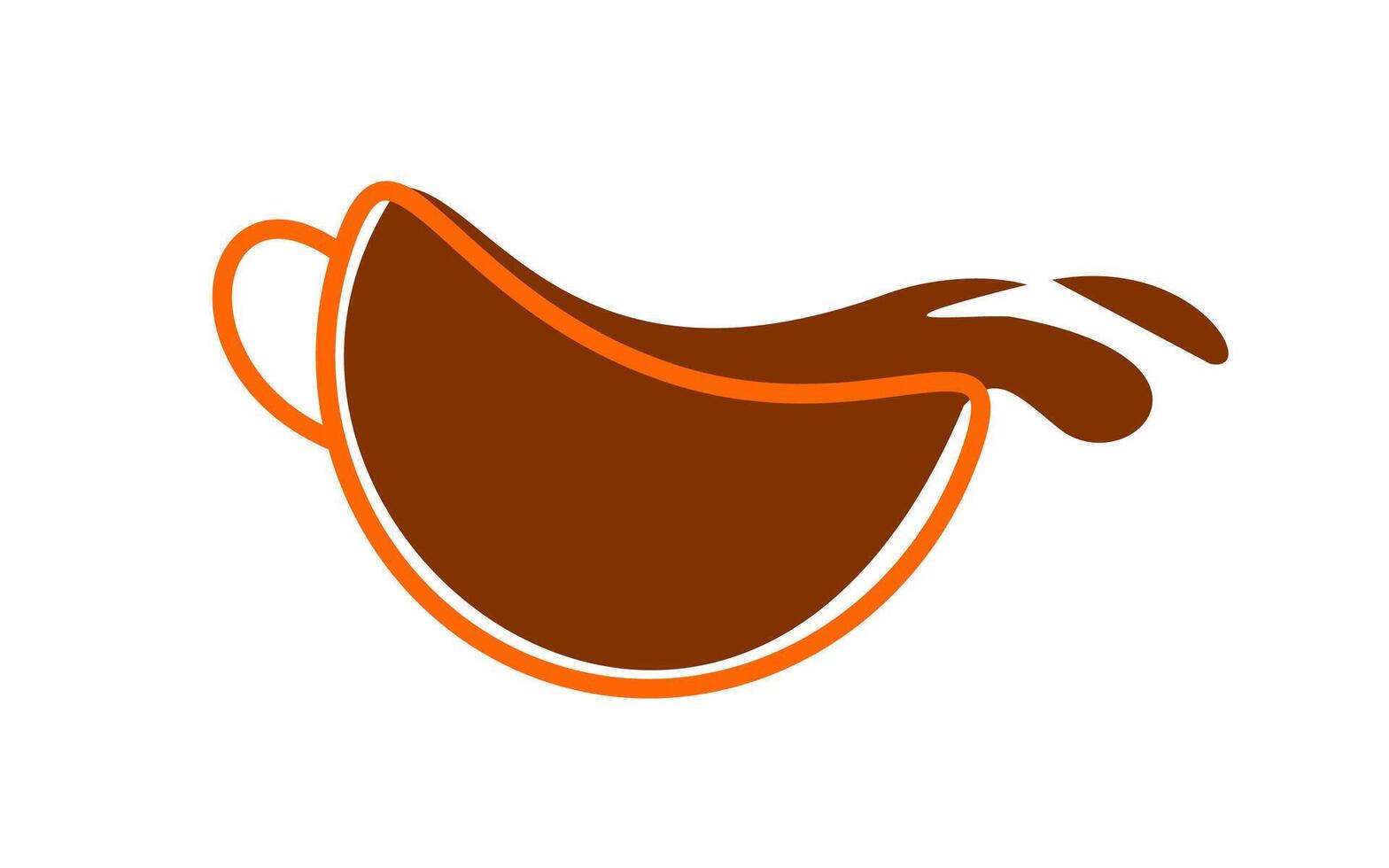 A minimalist design showcasing a coffee cup with flowing coffee, representing warmth and energy. vector