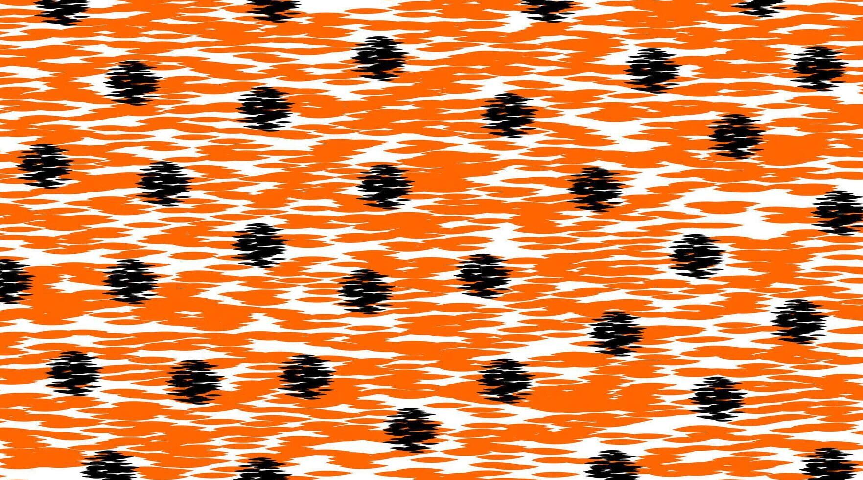Vibrant Orange and Black Polka Dot Pattern vector