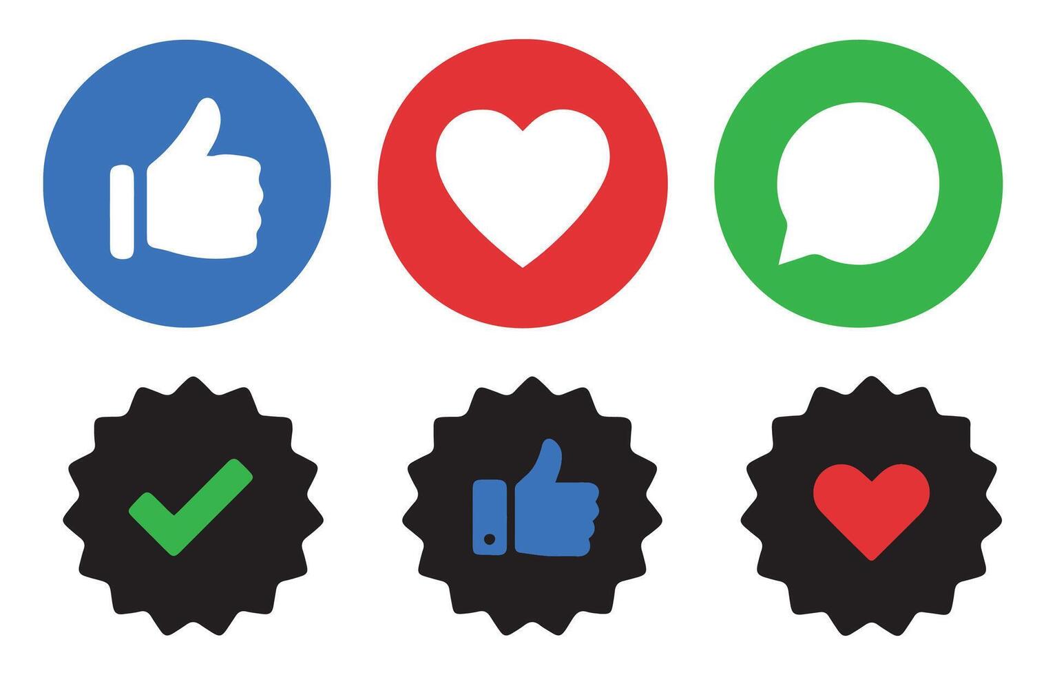 Like, Share, comment and love icon. Illustration EPS 10 vector