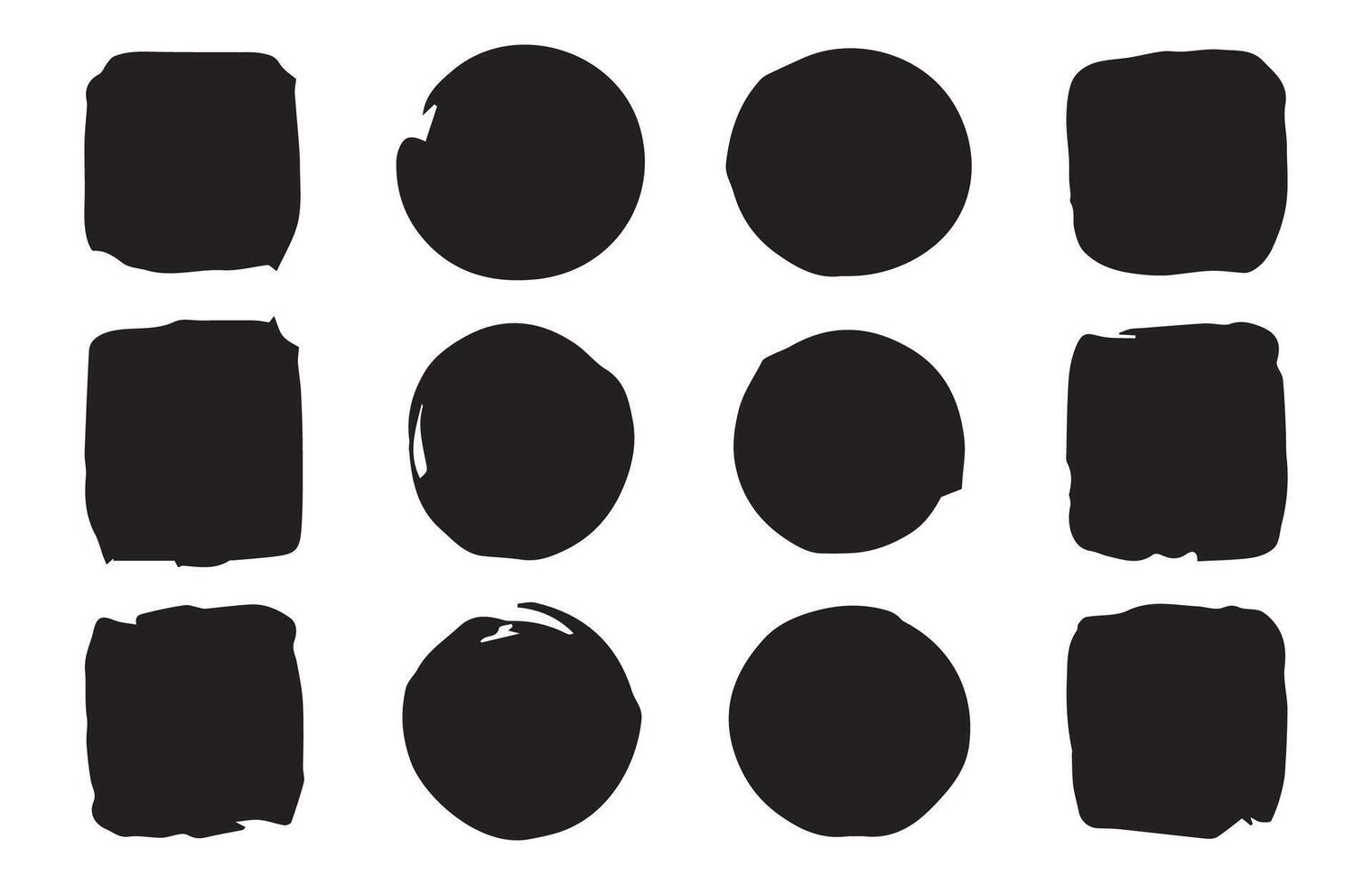 Black hand drawn brushstroke text boxes illustration EPS 10 vector