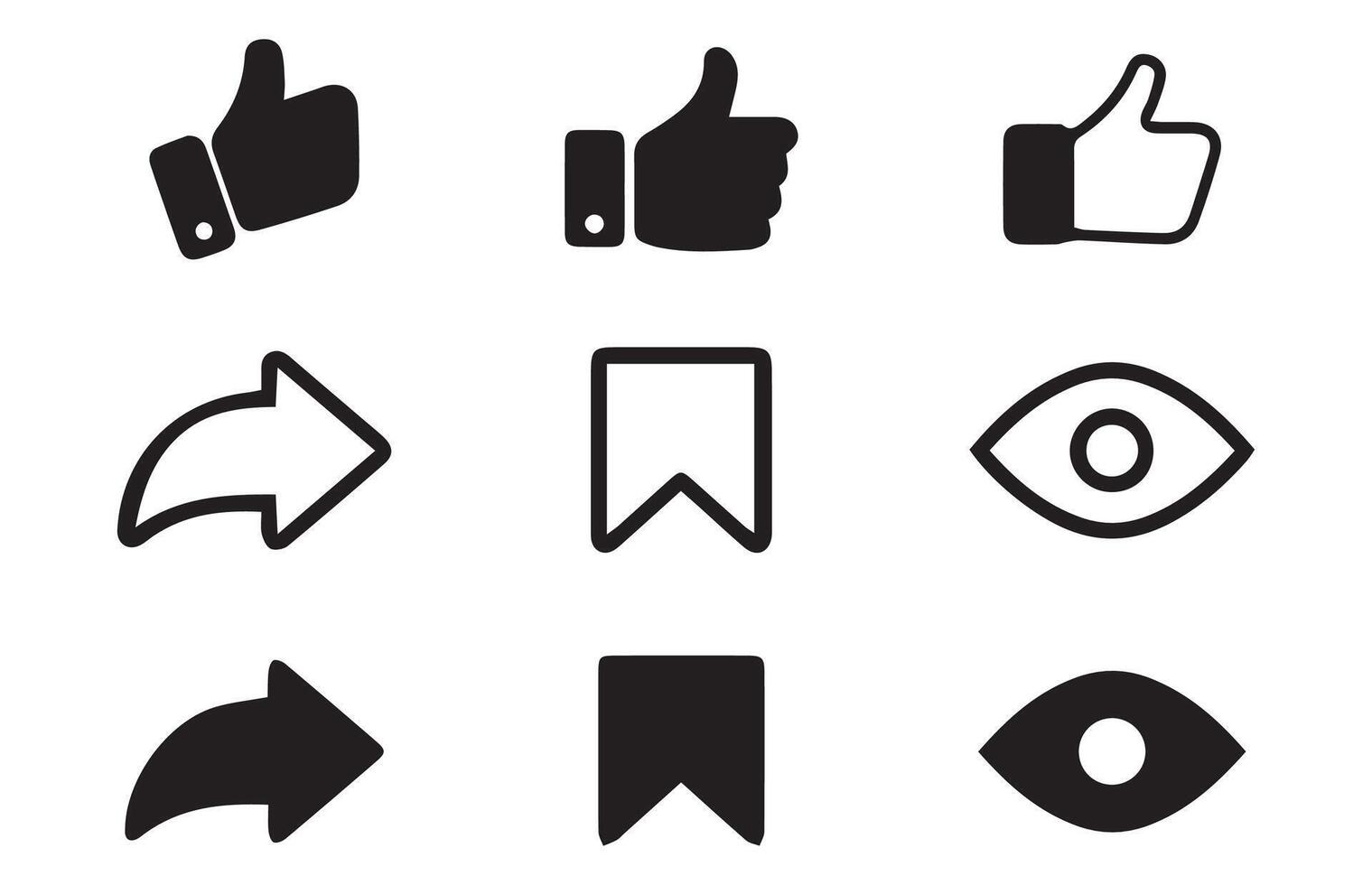 black style symbol sign for apps and website. Like icon set vector