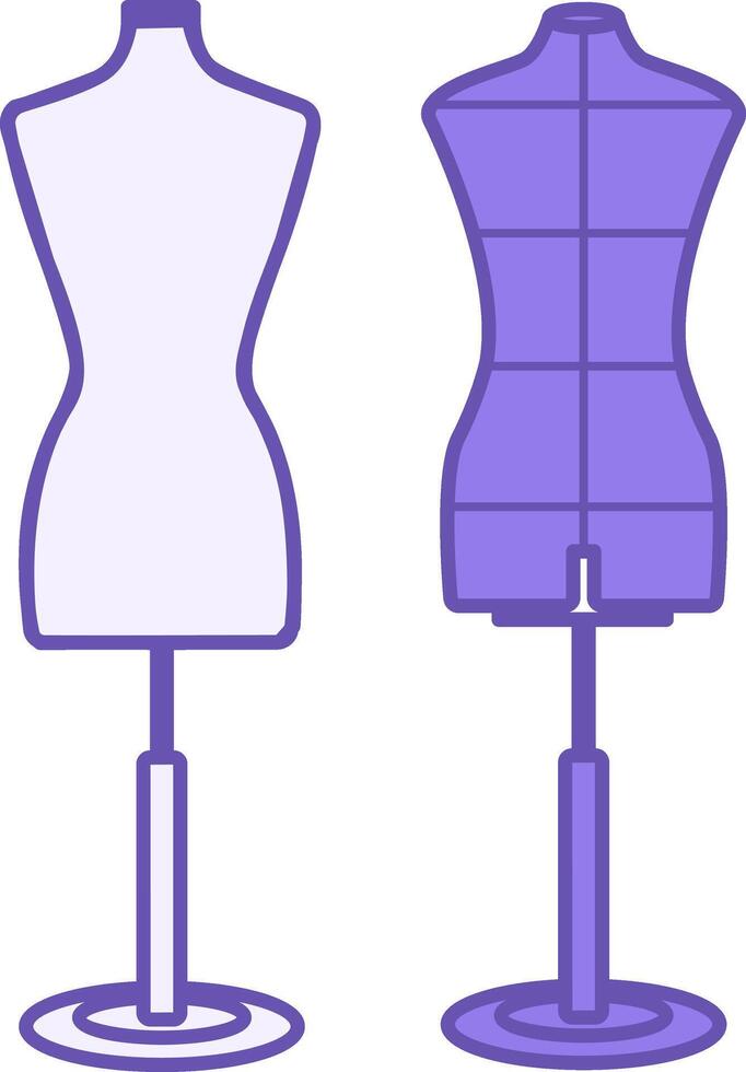 Colored Mannequin Icons. Illustration. Artificial Model for Displaying Clothes in a Store. Fashion Concept vector