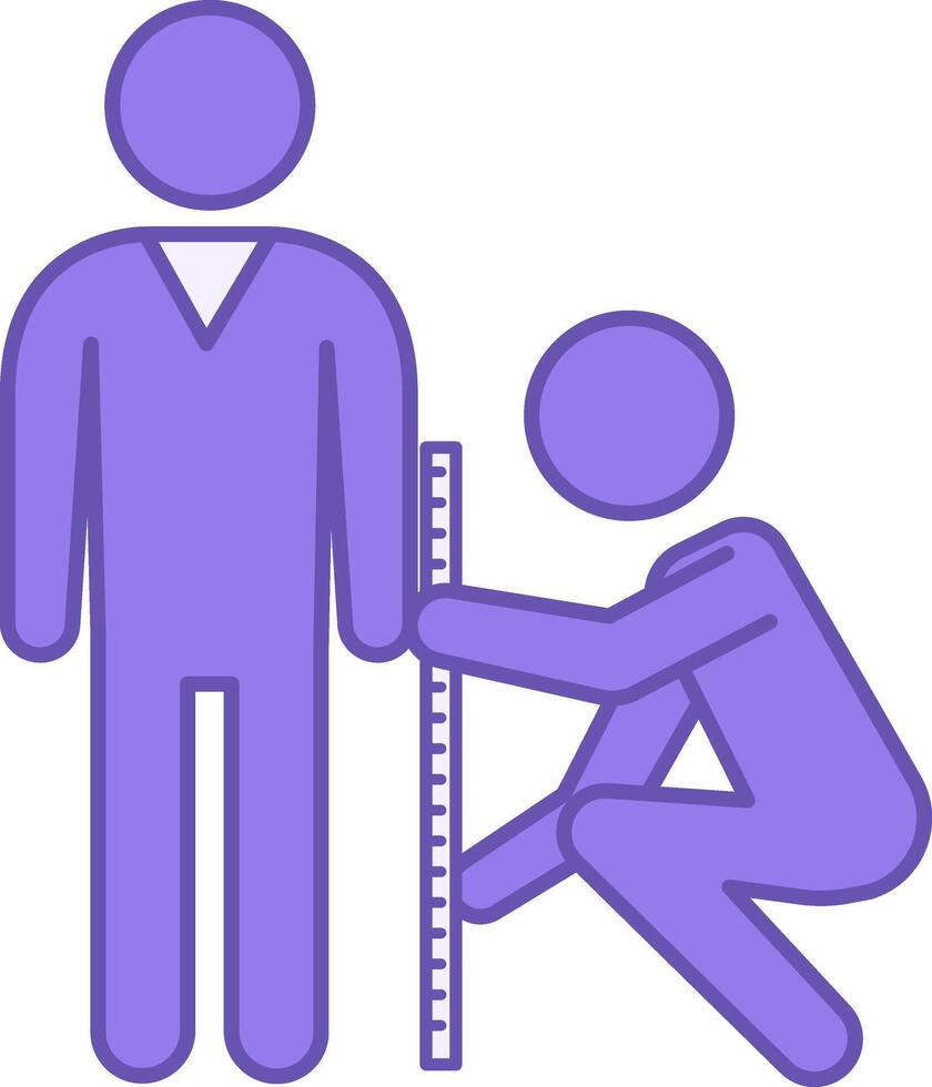 Colored Tailor Icon. Illustration. Tailor Taking Measurements Of Client's Parameters With Tape For Sewing Clothes. Fashion Concept vector