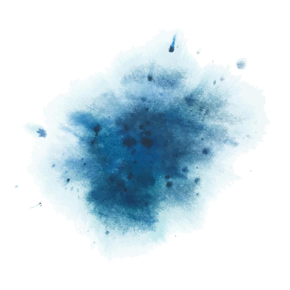 Blue, turquoise paint brush spot, dots, drops, abstract. Watercolor illustration hand drawn isolated from background for design, decoration and addition of plots, backgrounds vector