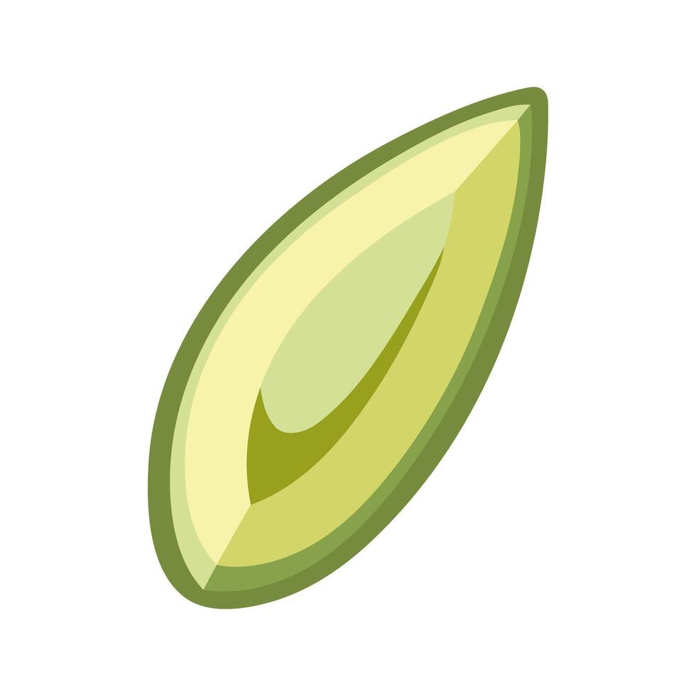 Small slice of avocado with top view illustration. vector