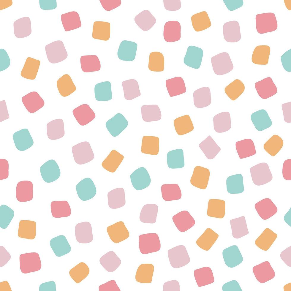 Bright childish seamless pattern with colorful mosaic shapes. Minimalistic design for scrapbook paper, textile, wallpaper vector