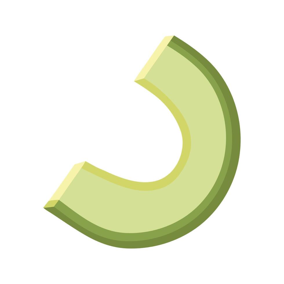 Half circle slice of avocado illustration. vector