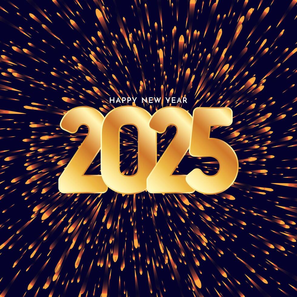 Happy new year 2025 beautiful fireworks background vector