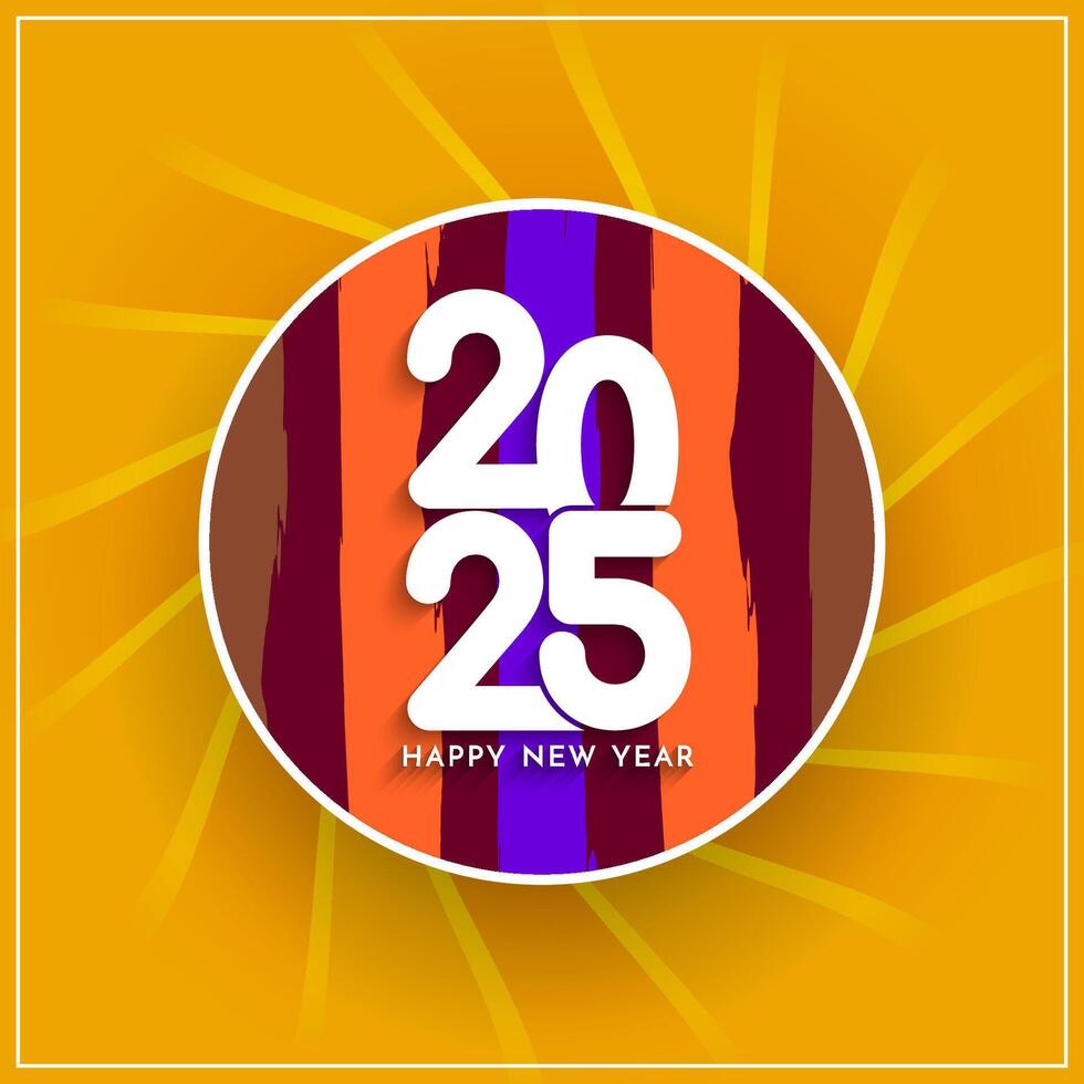 Happy new year 2025 yellow color modern background vector