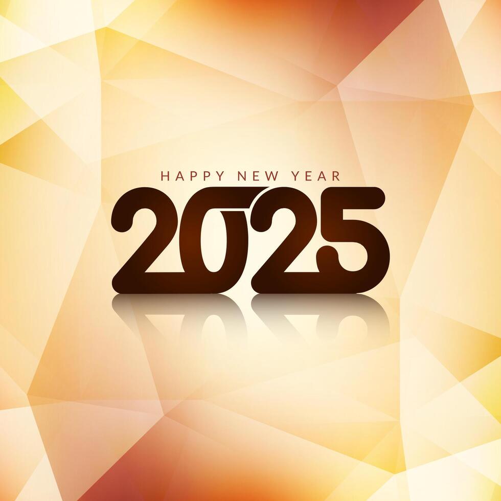Happy new year 2025 bright polygonal background vector