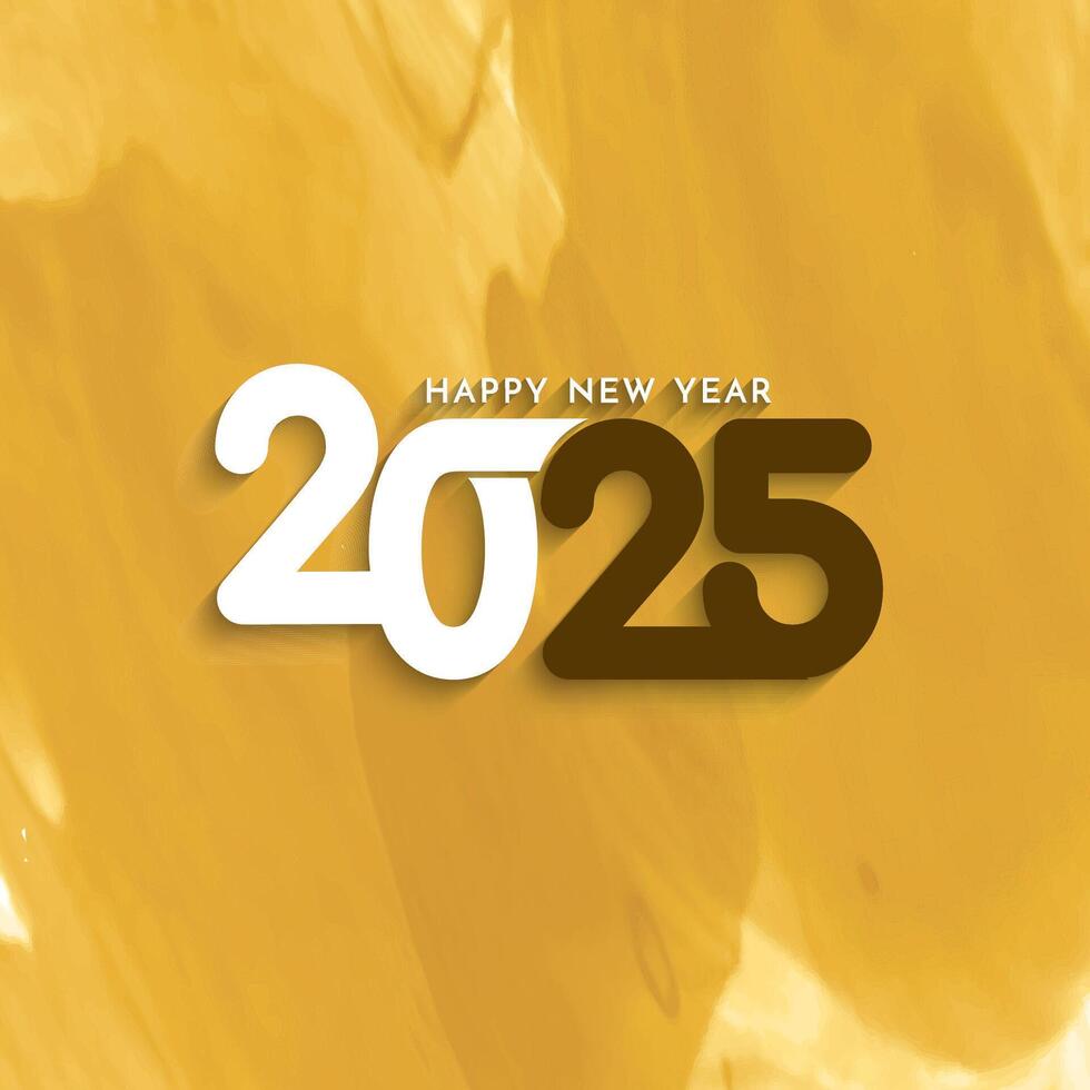 Happy new year 2025 celebration watercolor background vector