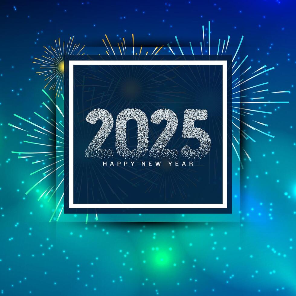 Happy new year 2025 celebration fireworks background vector