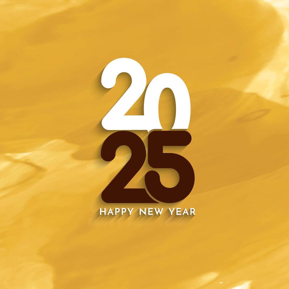 Modern Happy new year 2025 watercolor background vector
