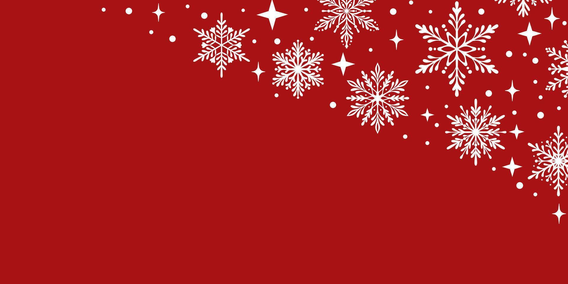 Red winter holiday snowflake frame background, festive wallpaper illustration, Christmas backdrop design vector
