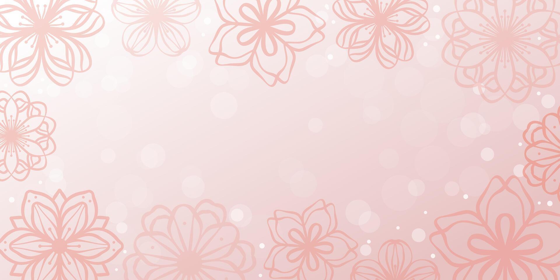 Flower backgorund, cute pastel pink abstract spring wallpaper design vector