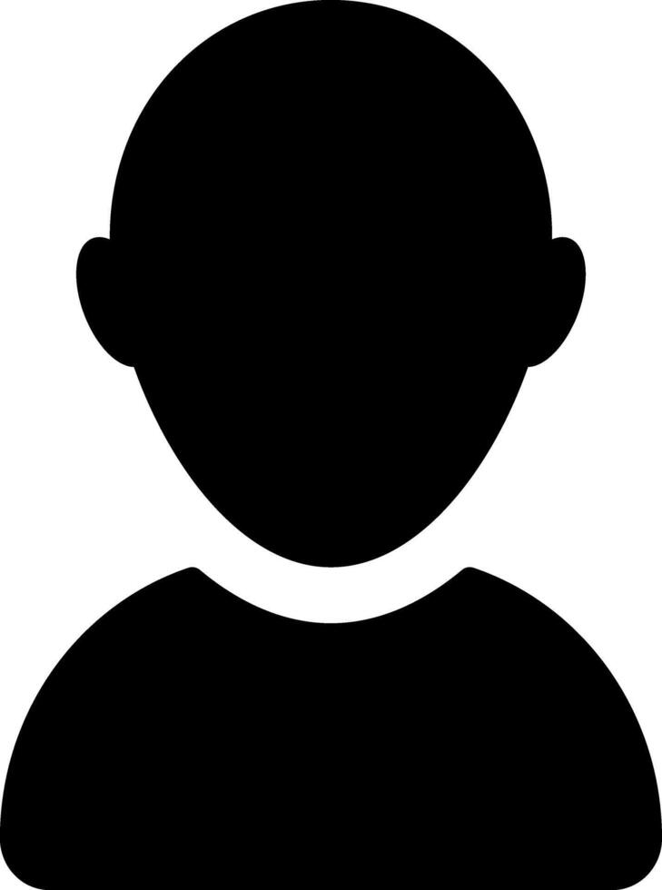 Human icon shape with ears, flat people symbol illustration, vector