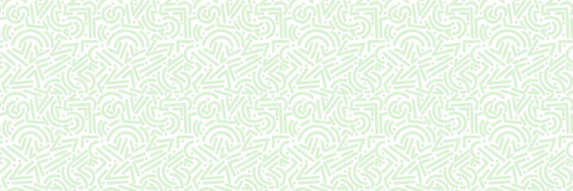Green and white abstract retro print, seamless repeat pattern banner, geometric background vector