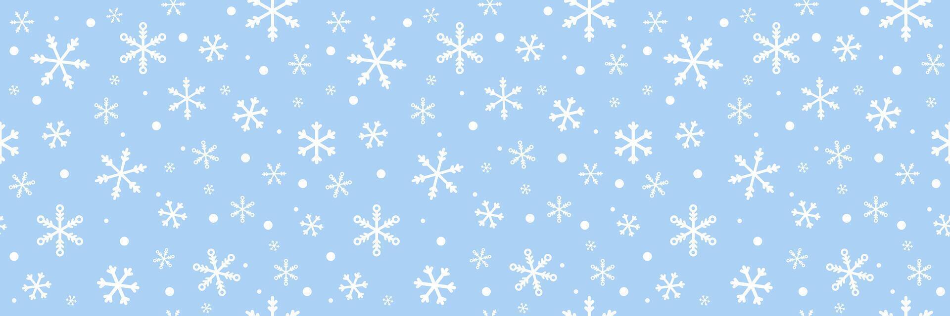 Christmas seamless snowflake background, seamless repeating pattern blue and white wallpaper design vector