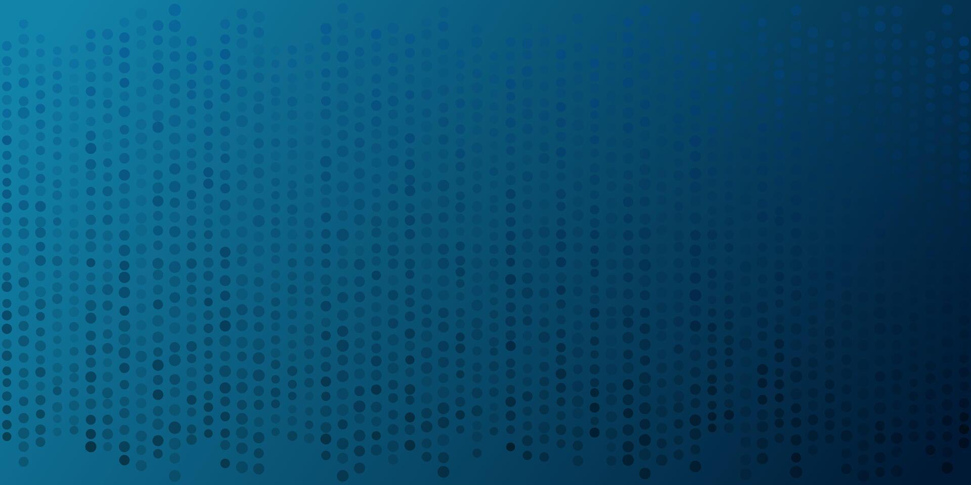 Blue abstract background with dots, shimmery vibrant blue gradient, music level visualizer cover or banner design vector