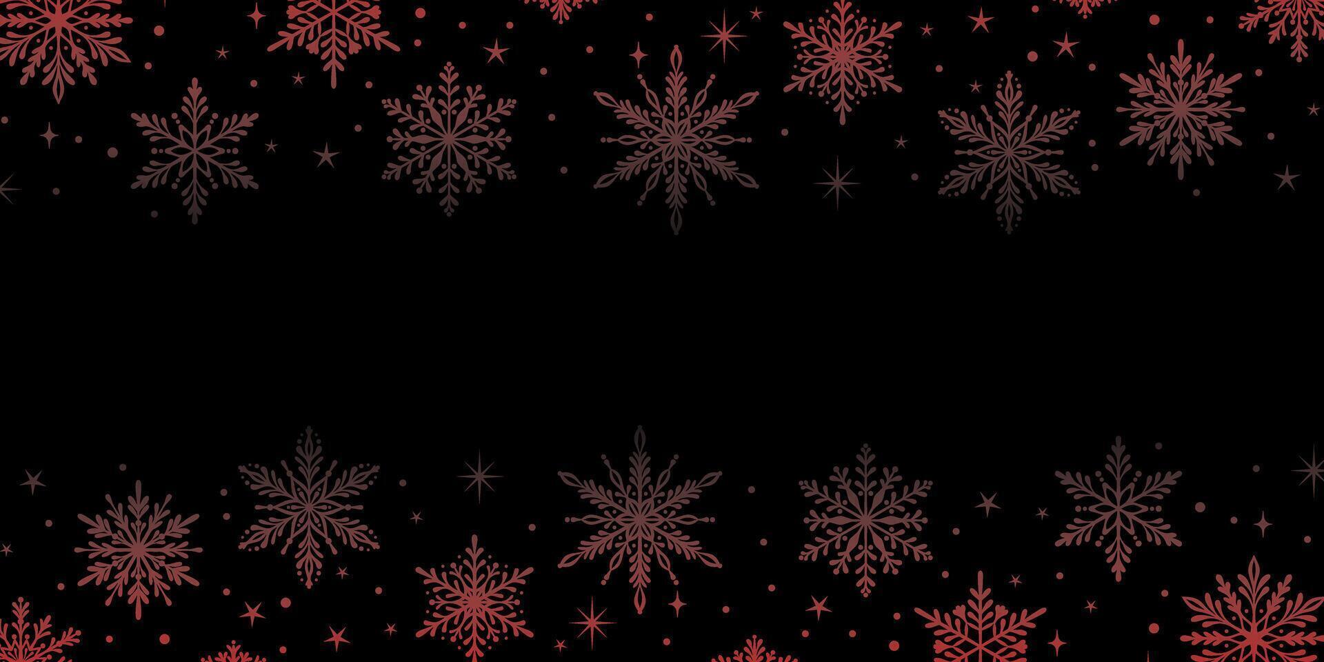 Red modern gradient snowflake banner, winter holiday background, empty promotional template design vector