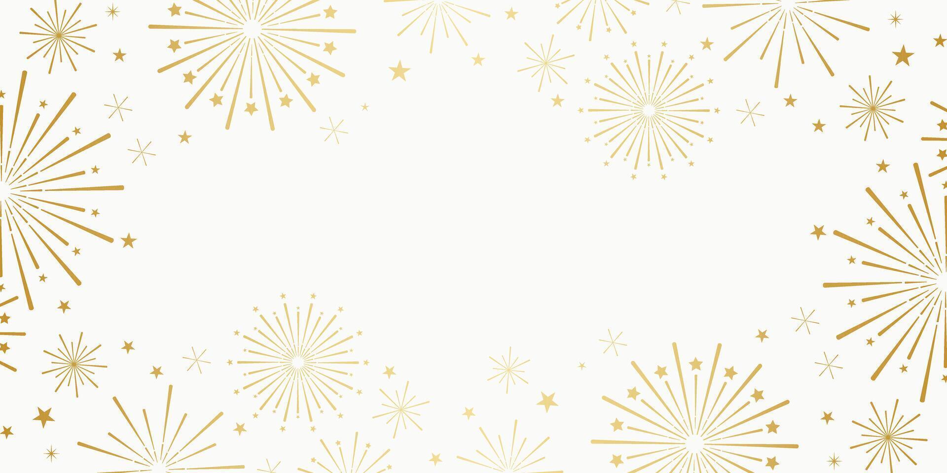 Gradient gold fireworks sunburst frame design, elegant holiday celebration, greeting or invitation design, transparent vector