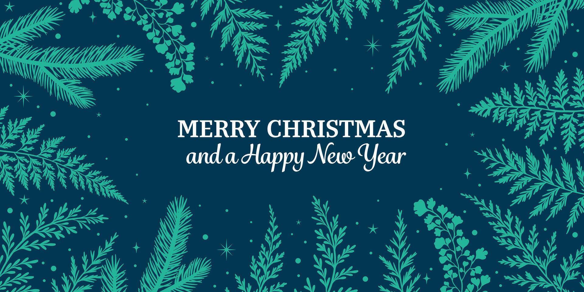 merry chirstmas forest vector