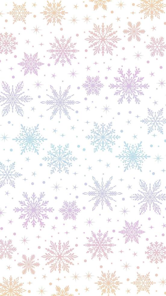Vertical snowflake festive winter background texture story wallpaper template design vector