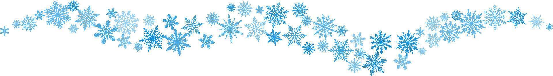Blue elegant snowflake wave, snow illustration, decorative banner for the winter holidays, isolated vector