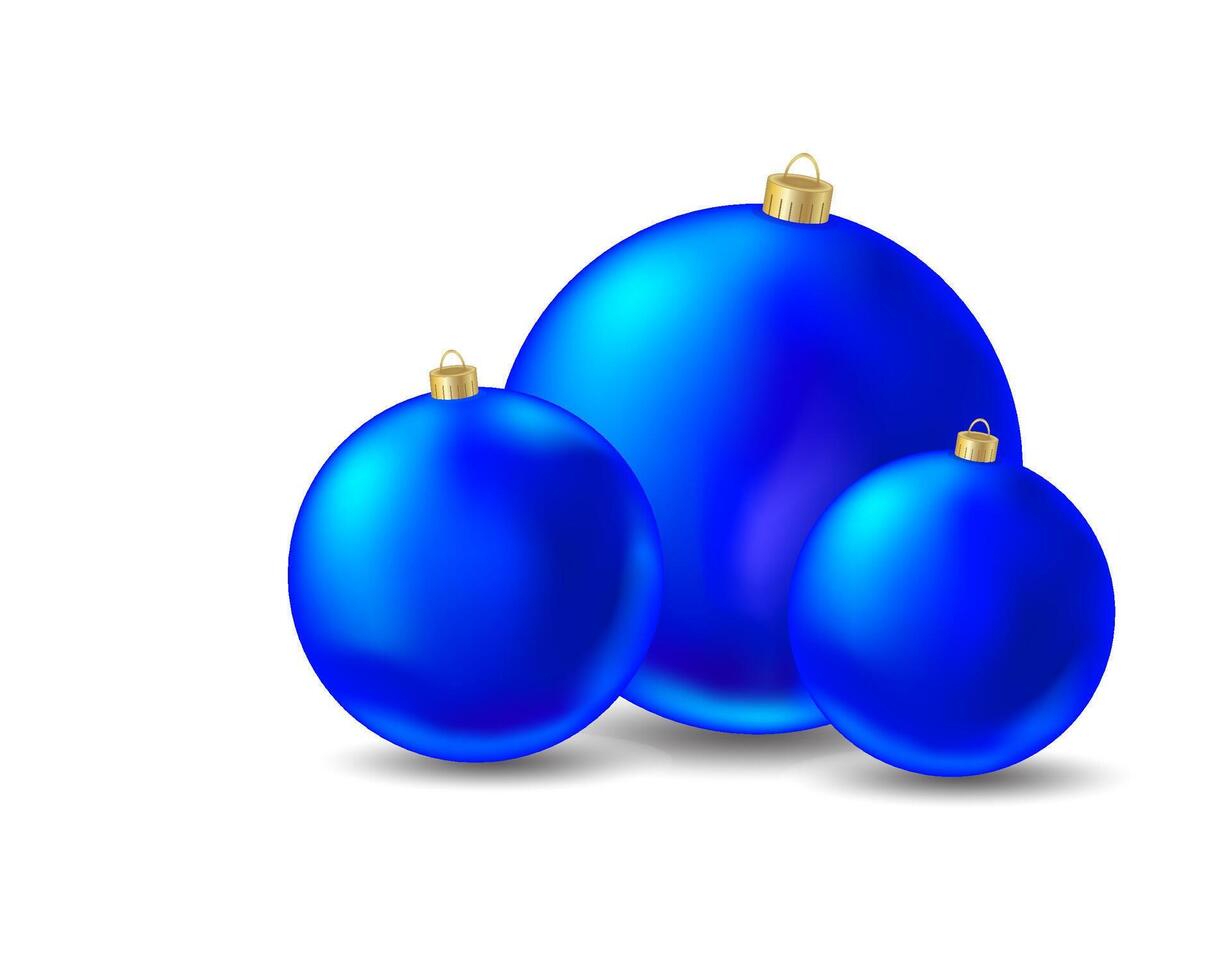 Christmas ball isolated. Blue colored new Year tree decoration. Holiday celebration design element. vector