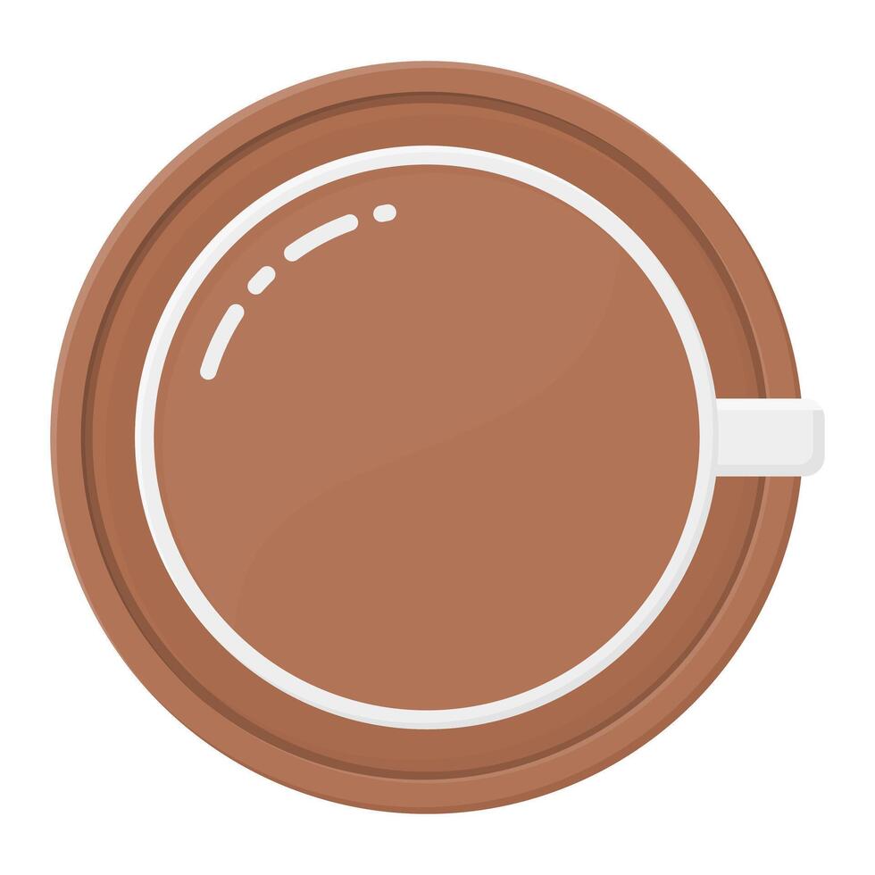 Coffee Cup Hot Drink Top View. Coffee Break. Refreshment. vector