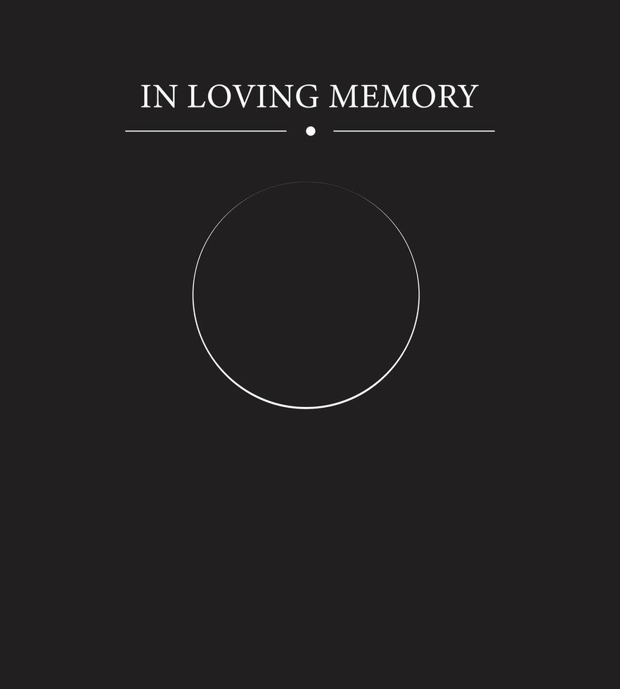 Illustration of funeral invitation. card empty vector