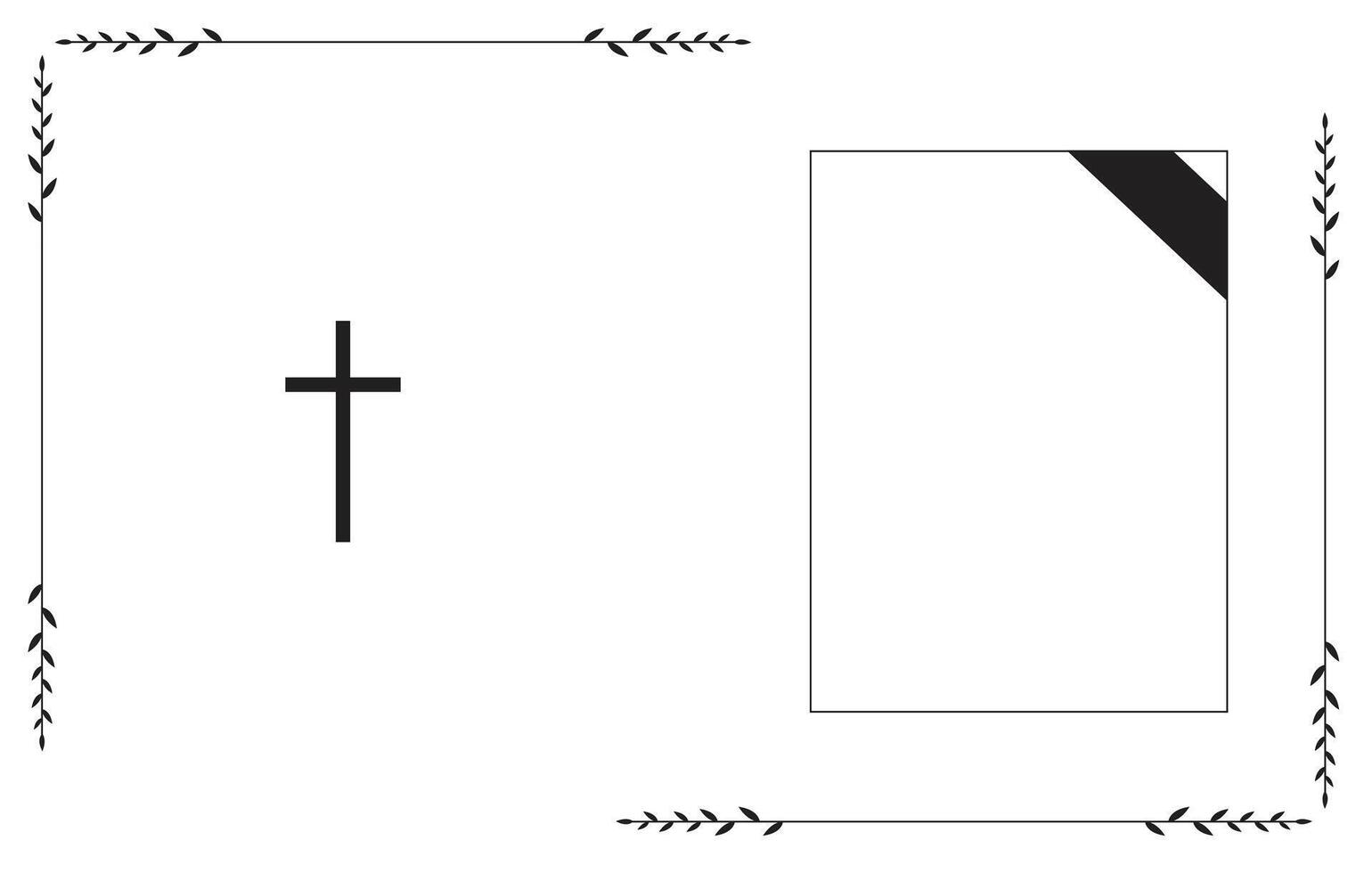Empty funeral card. illustration vector