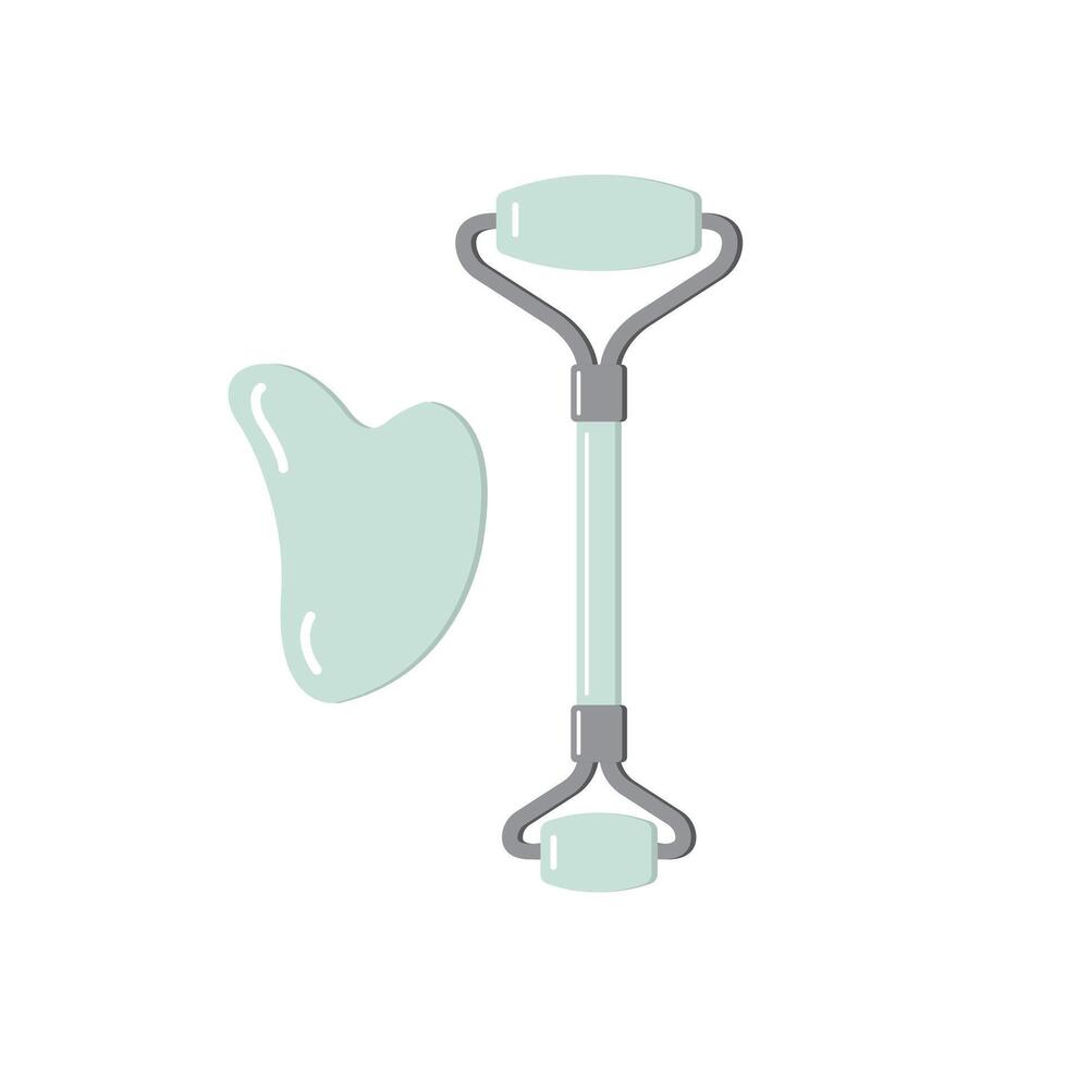 Face massage Roller and Gua Sha vector