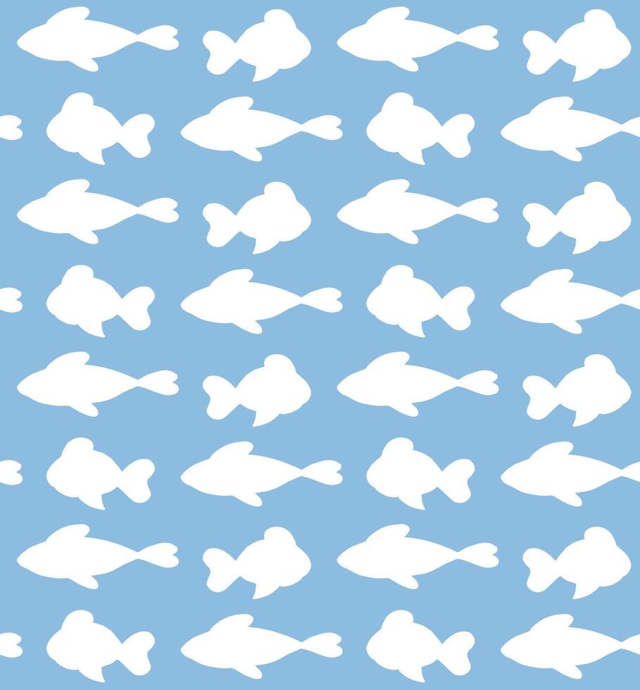 Seamless pattern of hand drawn fish vector