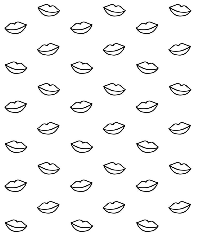 Seamless pattern of sketch woman lips vector