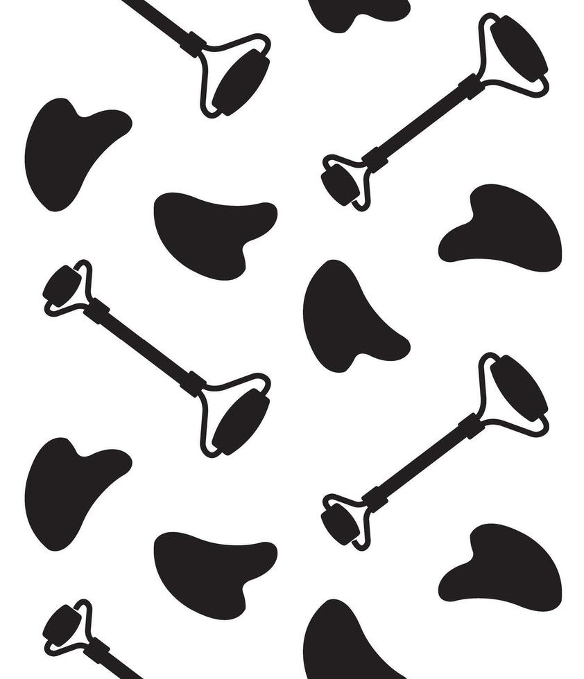 Seamless pattern of face Roller and Gua Sha vector