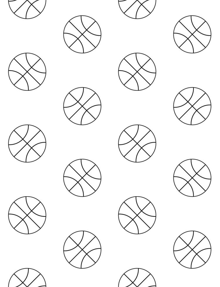 Seamless pattern of flat basketball ball vector