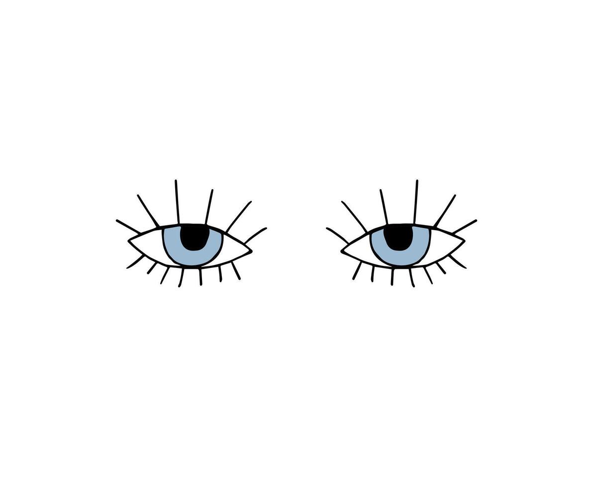 Hand drawn doodle sketch eye vector
