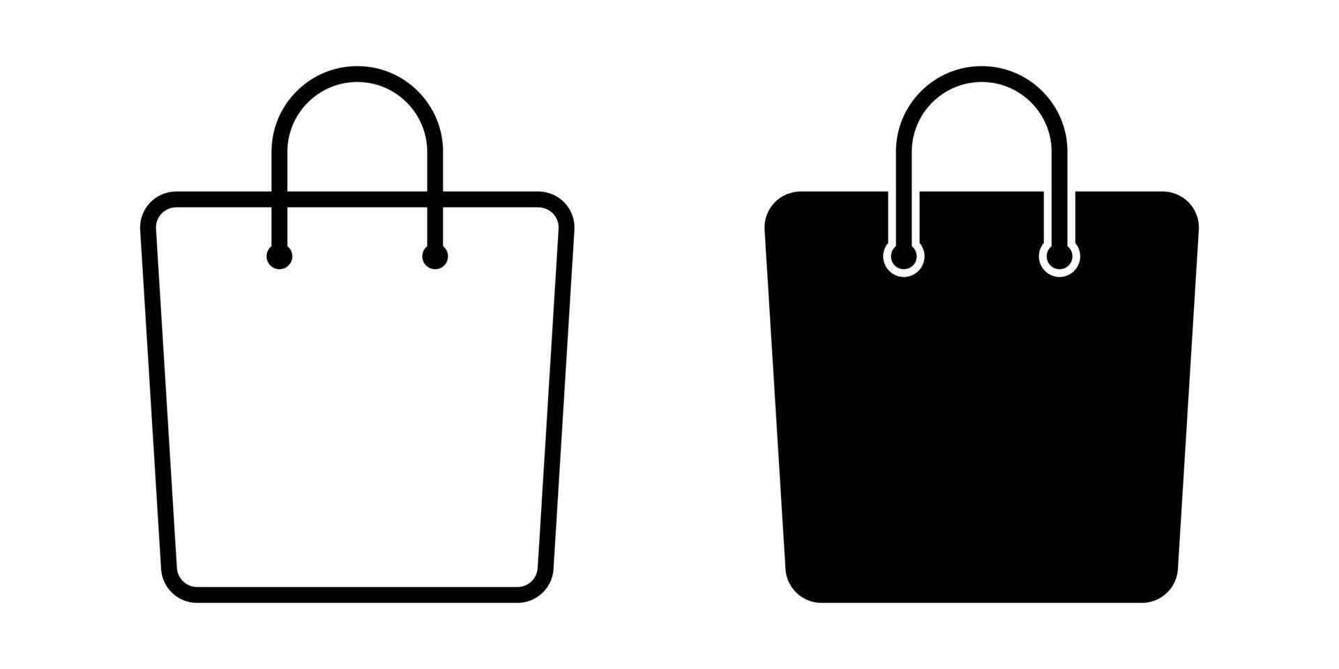 Shopping bag icon. Paper bag icon. vector