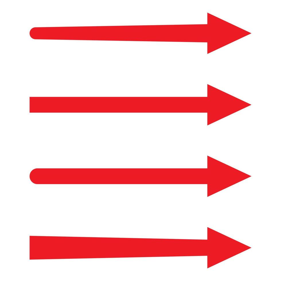 Long red arrow icons vector