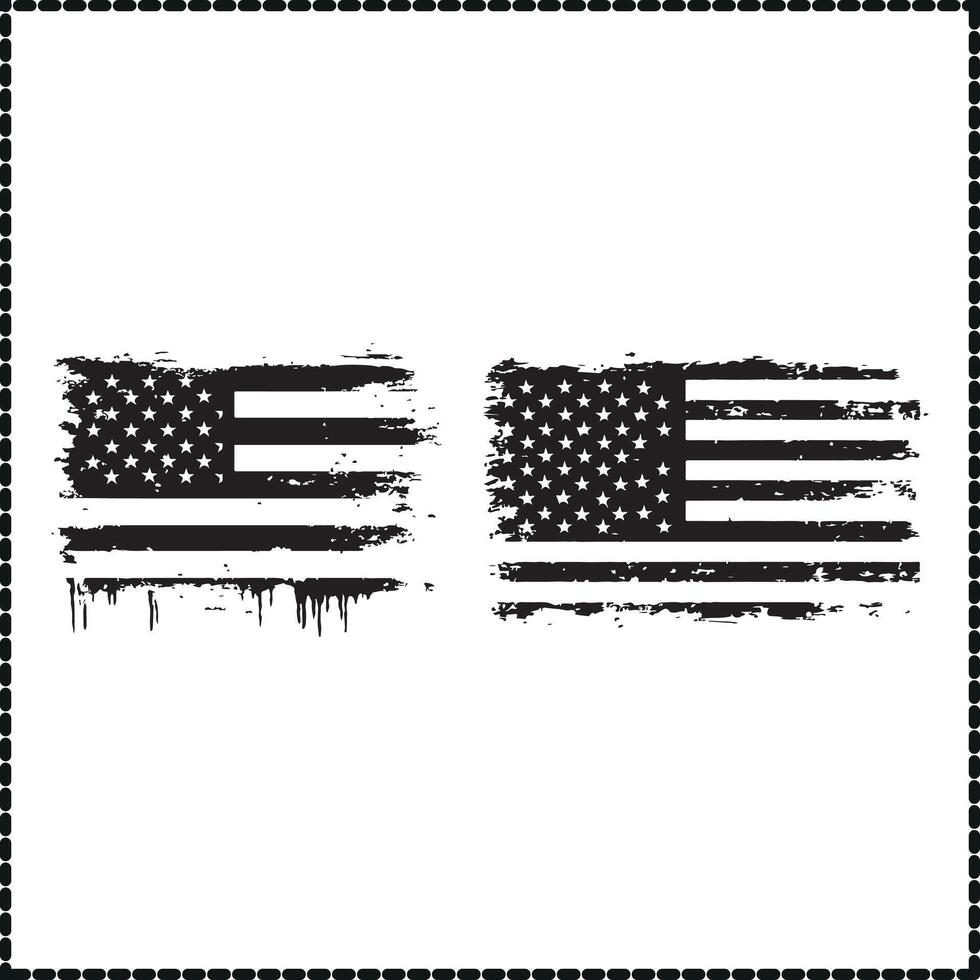 American Flag, Grunge Texture, Patriotic Art vector