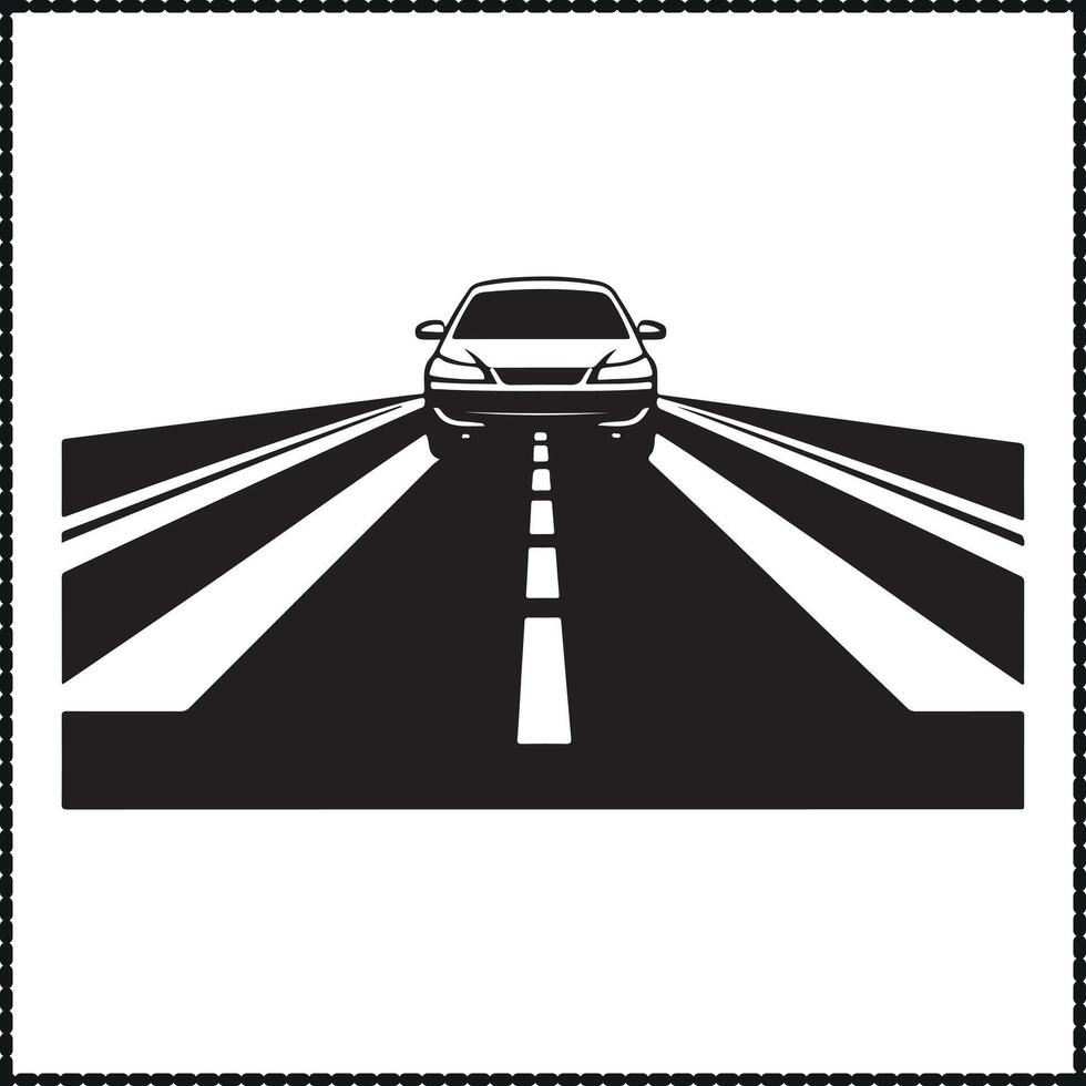 Car Driving on Road vector