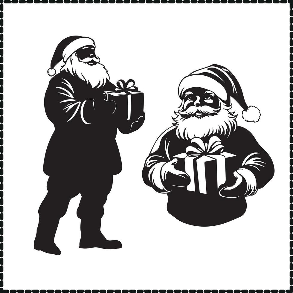 Gift Box, Santa Claus, Christmas Art vector