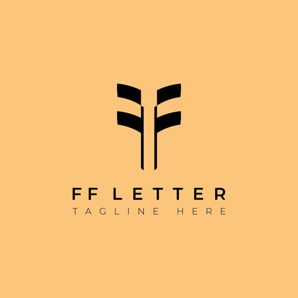 Creative Flat Monogram FF Letters Logo design vector