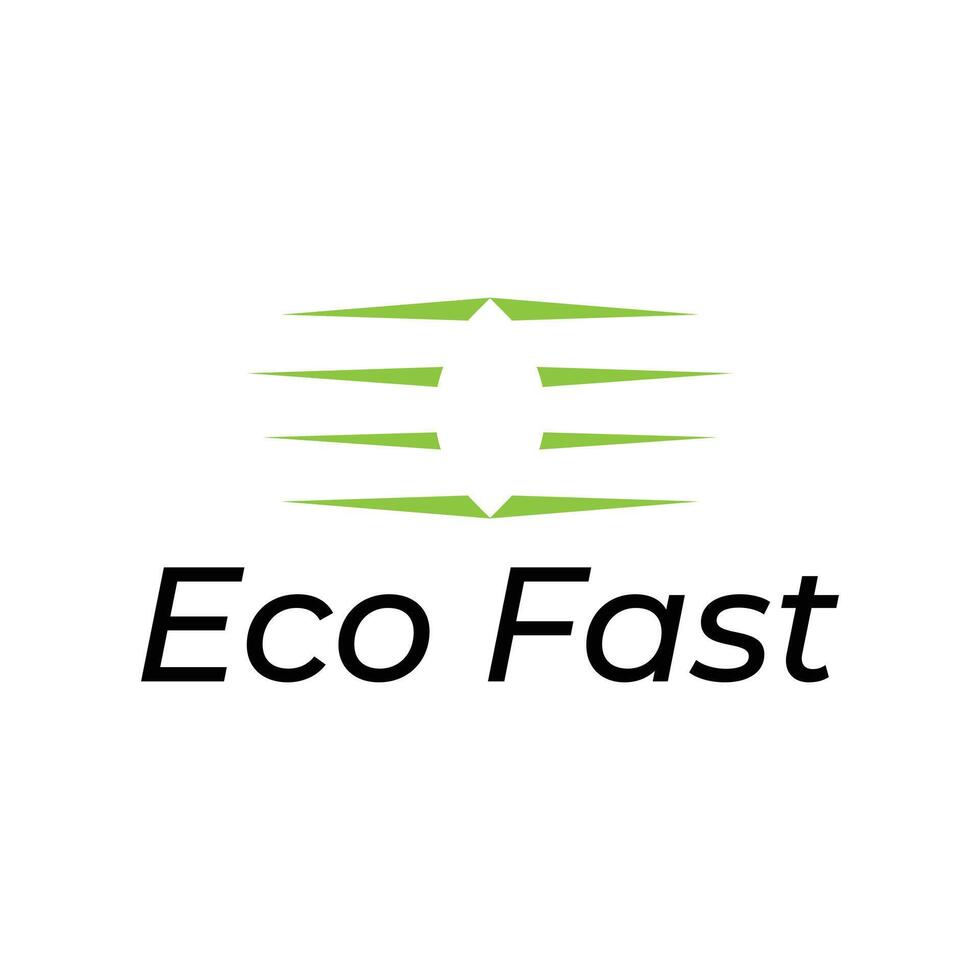 Creative flat eco fast Logo design template vector